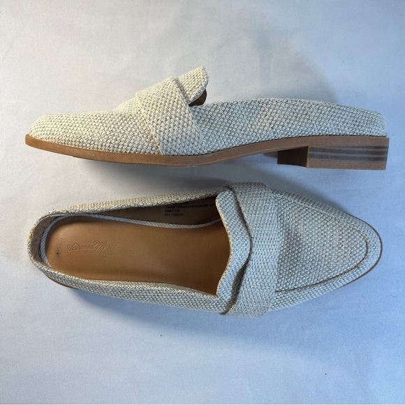 UNIVERSAL THREADS Ivory and Beige Linen-like Fabric Mules SZ 7 - Picture 11 of 13